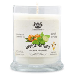 Invigorating Lime Basil & Mandarin Aromatherapy Deodorizing Soy Candle For Pets