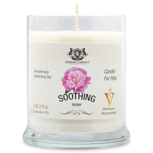 Soothing Peony Aromatherapy Deodorizing Soy Candle For Pets